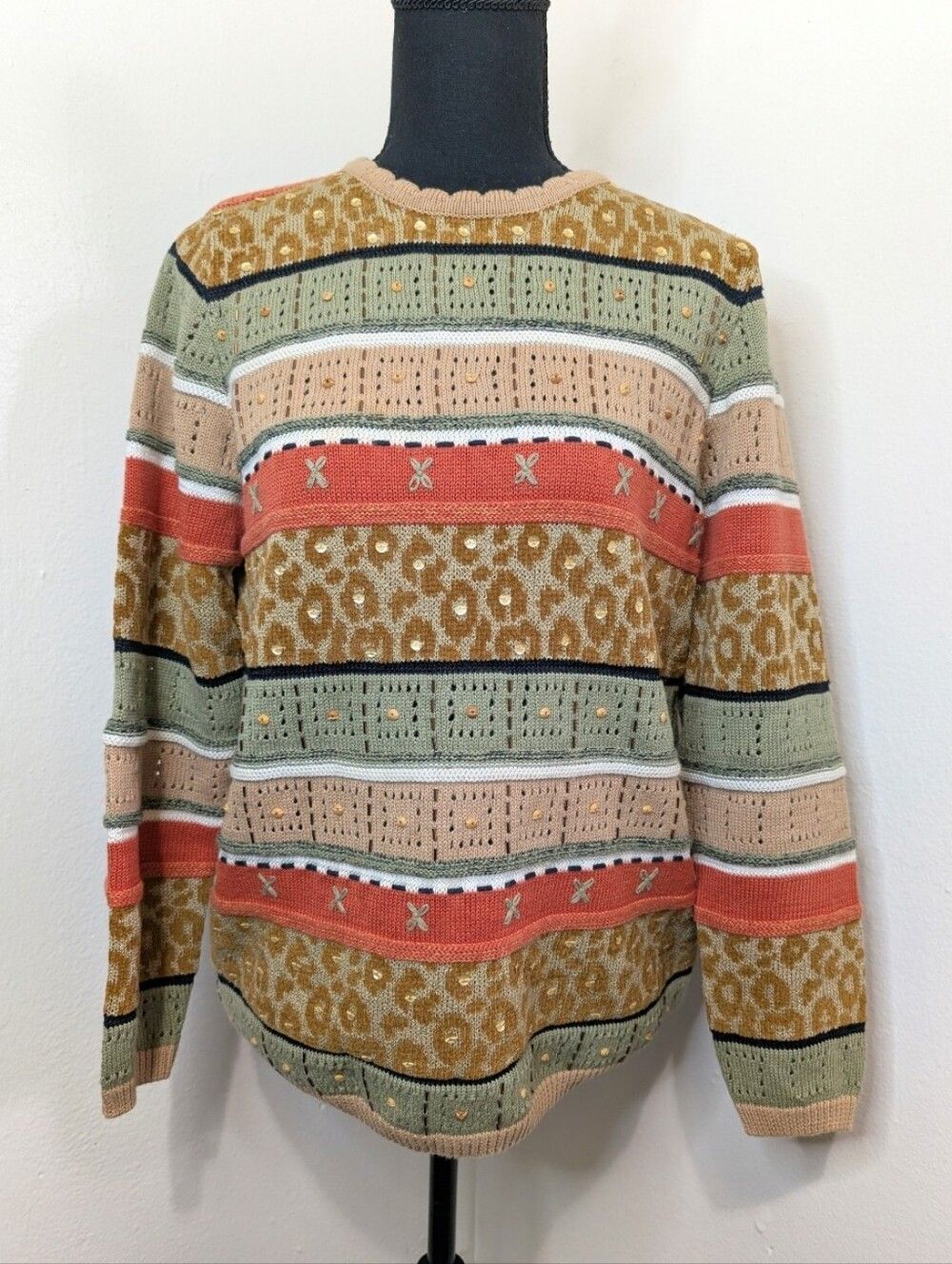 VTG Alfred Dunner Sweater Prairiecore Cottagecore Barncore Countryside Chic S
